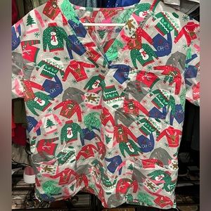 Christmas Scrub Top